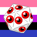 Miracle Matter from Kirby 64 on the genderfluid flag.